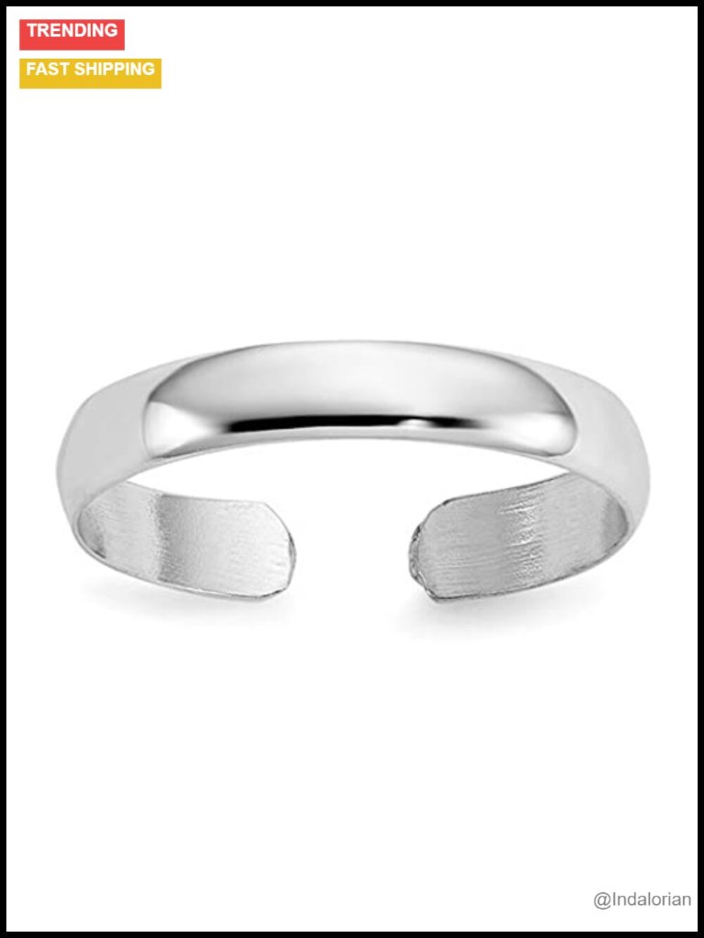 14k Solid Gold Polished Adjustable Toe Ring - Hypoallergenic Waterproof Boho
